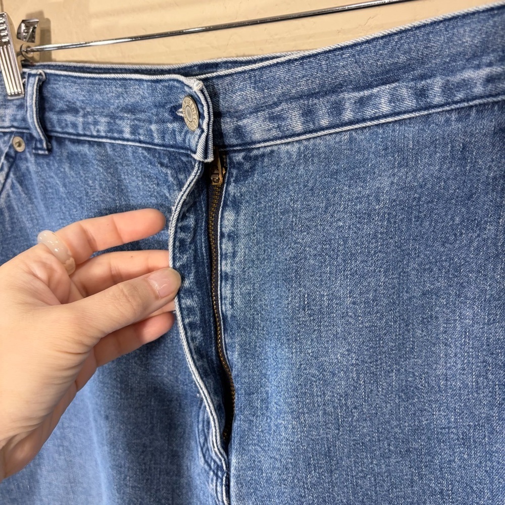 Vtg Lauren Jeans Co. Ralph Lauren High Waist Denim Skirt Sz 18W Biker Grunge - Picture 4 of 11